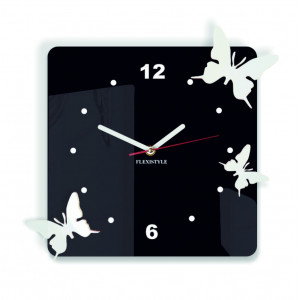 Magic Butterfly Clock for Children: Black, White, 30x30 cm