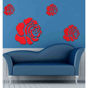 3D falimatrica - vörös rózsa