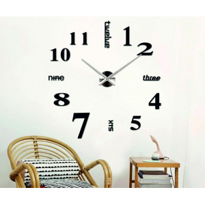 Wall clock adhesive and mirror designs I SENTOP 12P015 black
