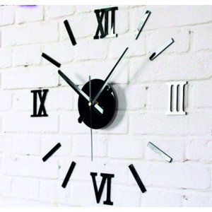 Moderné nalepovacie hodiny na stenu rímske čísla , zrkadlové .