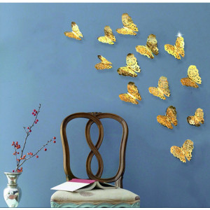 Modern falimatrica - arany pillangó, 1 szett - 12db
