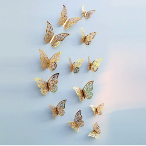 Stílusos falimatrica -gold pillangó, 1 szett - 12db