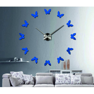 Modern Plastic Wall Clock - Butterflies
