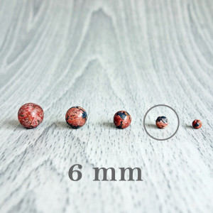 Jasper leopárd - gyöngy ásvány - FI 6 mm