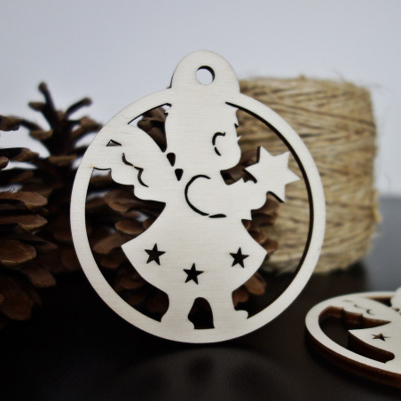 Karácsonyi díszek fából, méret: 79x90 mm