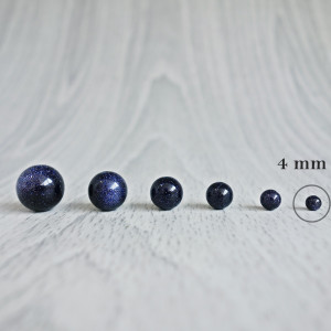 Aventurine kék - gyöngy ásvány - FI 4 mm