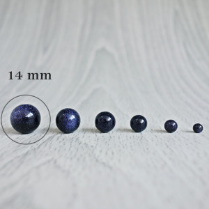 Aventurine kék - gyöngy ásvány - FI 14 mm