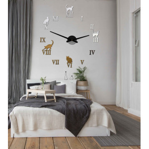 Black cat - plastic wall clock