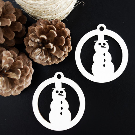 Hóember - fa karácsonyfadísz, méret: 79x90 mm