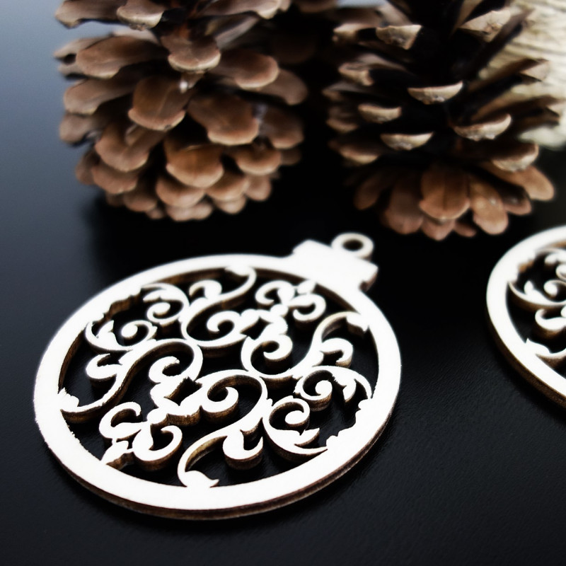 Fa dísz - karácsonyfagolyó, méret: 79x90 mm