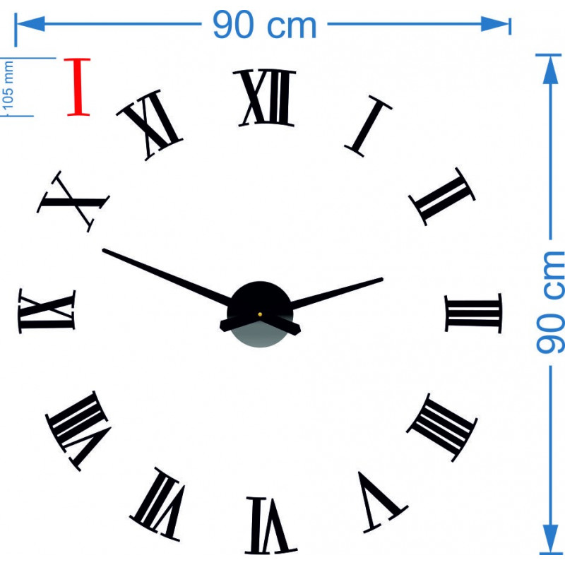 Öntapadós falióra római 2D plexiüvegből