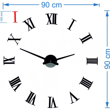 Öntapadós falióra római 2D plexiüvegből