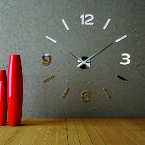 Nagy, barkácsolt 3D PMMA HAB tükrös falióra