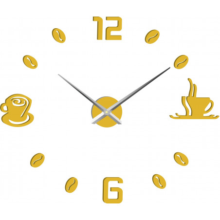 Nagy öntapadós falióra COFFE PLEXI