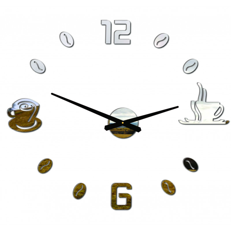 Nagy öntapadós falióra COFFE PLEXI