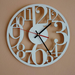 Wall clock on wooden plywood is time to change Filp
