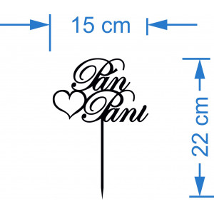 Műanyag mélyedés - tortadísz "Mr. és Mrs." - Méret 150 x... 2