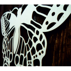 XLL 1100 X 647 mm Night butterfly carved from LEOPARTID wood plywood