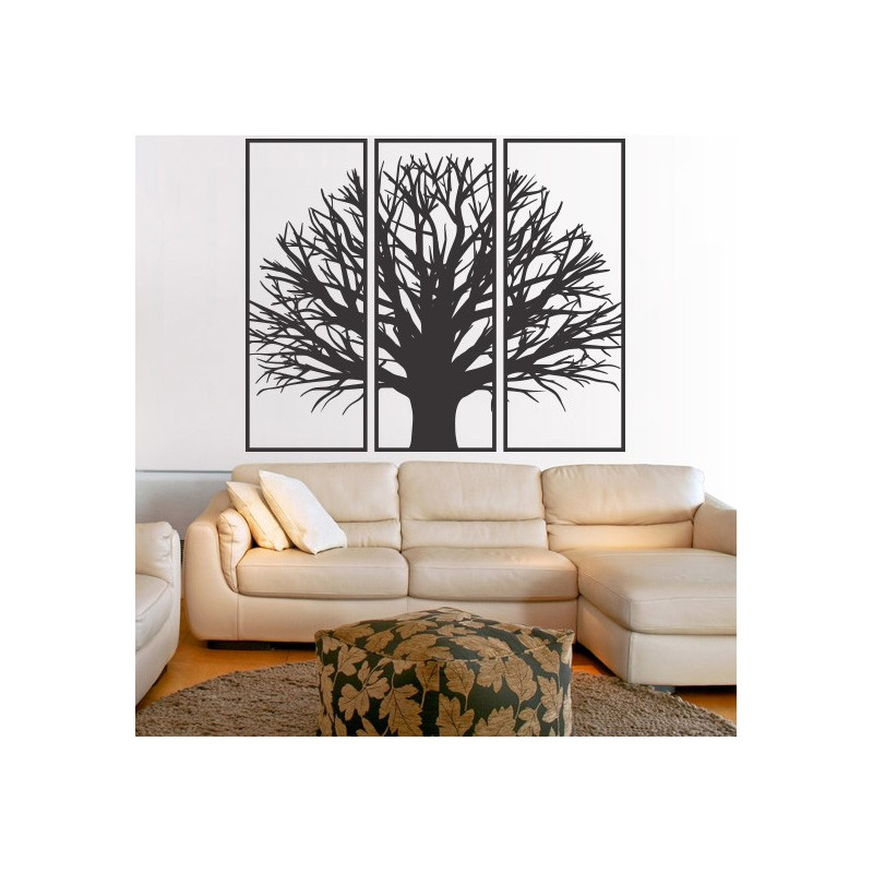 Wall painting of a wooden plywood tree branch in a frame / 3 pieces of frame /KANANA