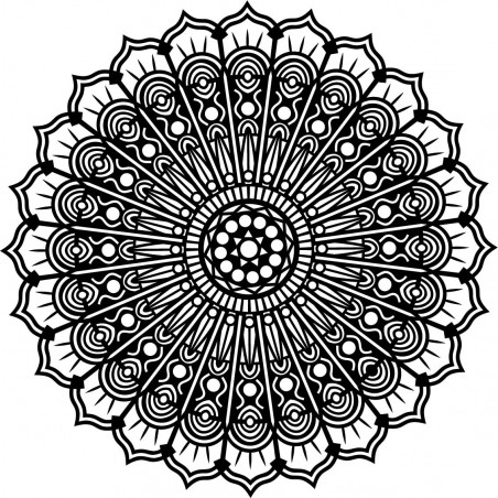 Mandala békevirág fa falfestmény rétegelt lemezből, SILVIA Mandala békevirág fa falfestmény rétegelt lemezből, SILVIA