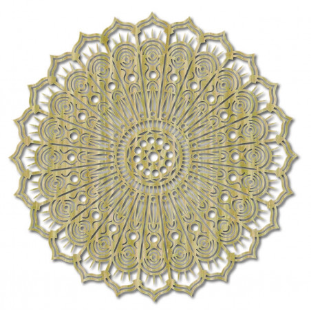 Mandala békevirág fa falfestmény rétegelt lemezből, SILVIA Mandala békevirág fa falfestmény rétegelt lemezből, SILVIA