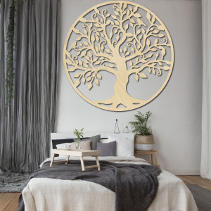Decoration on the wall of a tree of life wooden picture of plywood  Stylesa