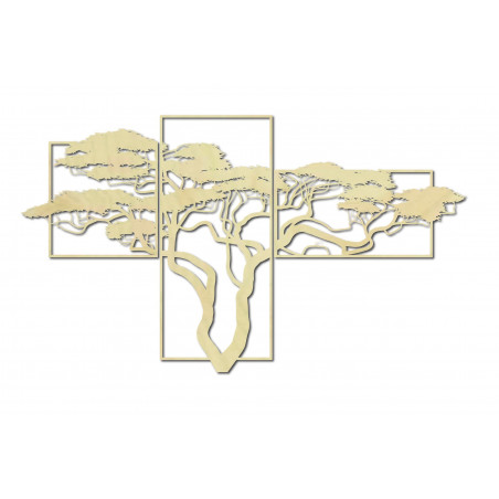 BONSAI fa falfestmény. A festmény három részből áll. SKALICA