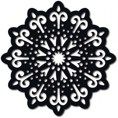 STYLESA modern falfestmény, virágmintás rétegelt lemezből, BELFON, fekete