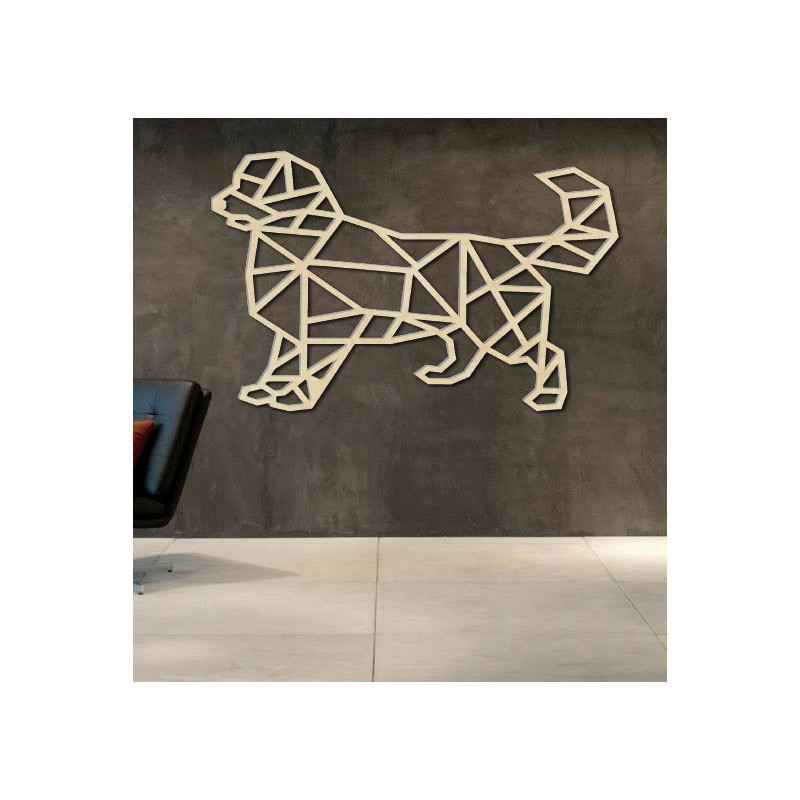 STYLESA faragott kép a falon rétegelt lemez kutya PR0230 fekete
