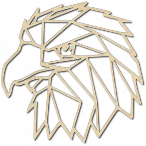 STYLESA Faragott falfestmény geometrikus formákból, sas mintával PR0234 fekete 2