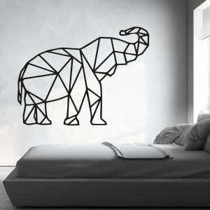 XMOM carved picture on the wall geometric shapes elephant PR0236 black