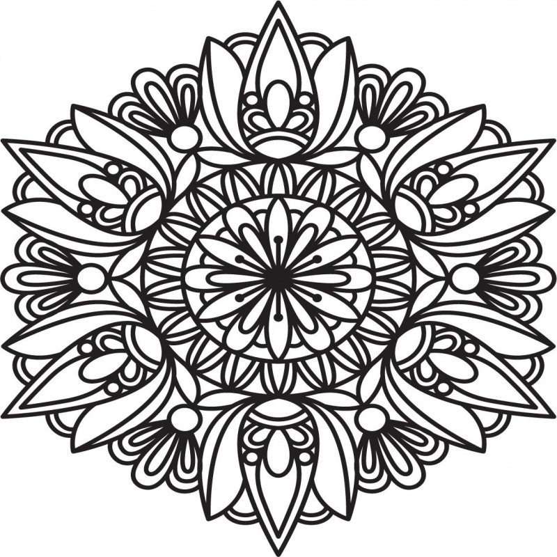 Faragott mandala fa festmény rétegelt lemez falra rózsa