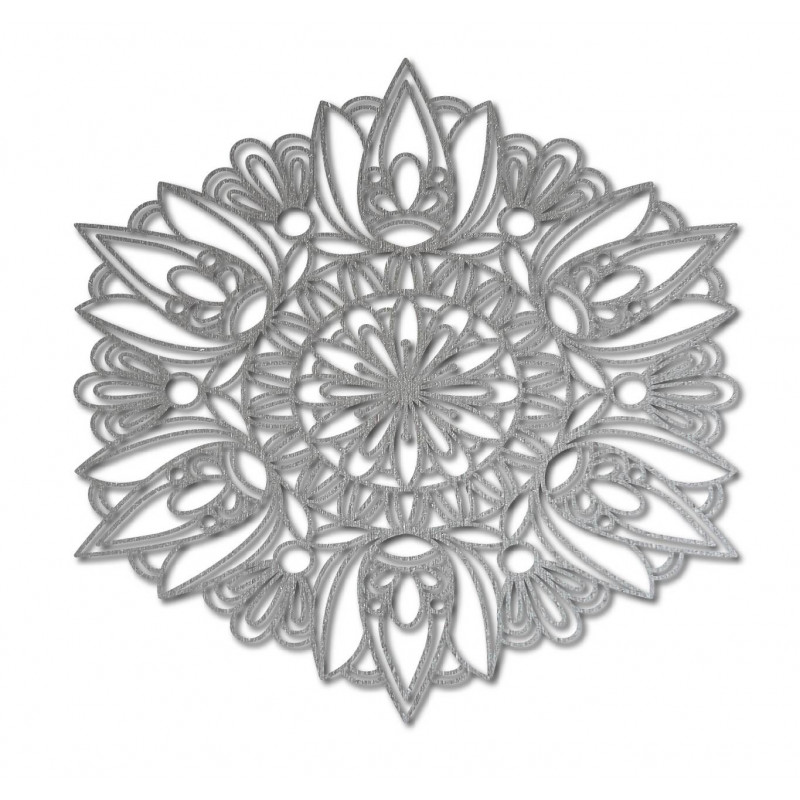 Faragott mandala fa festmény rétegelt lemez falra rózsa