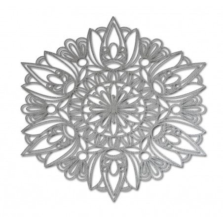 Faragott mandala fa festmény rétegelt lemez falra rózsa