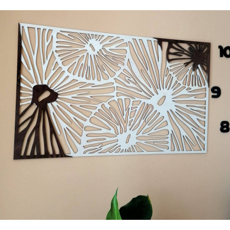 Faragott falfestmény eredeti furnér színű eredeti nyár / barna FORGHF anyagból