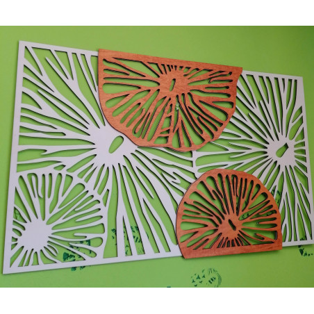 Elegáns fából készült fali dekoráció virágmintával - GENIUS