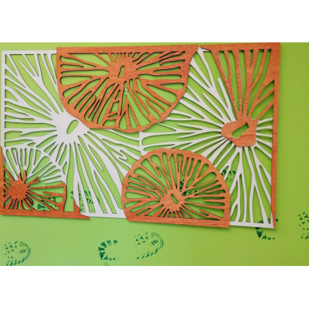 Faragott kép fából készült rétegelt lemez narancssárga 3D-s effektus KODJAK