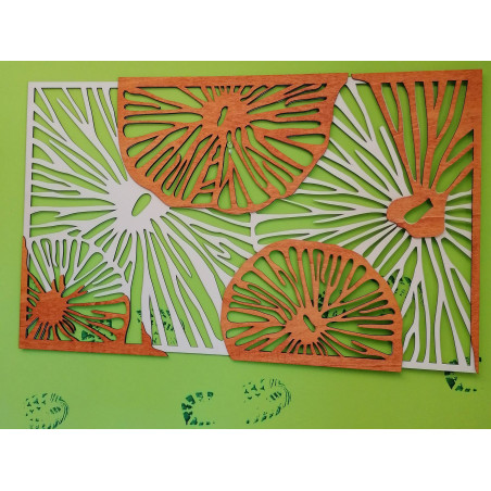 Faragott kép fából készült rétegelt lemez narancssárga 3D-s effektus KODJAK