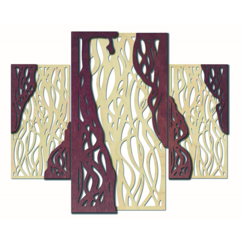 Csodálatos kép a fából készült furnérlemez FLORALIS falán