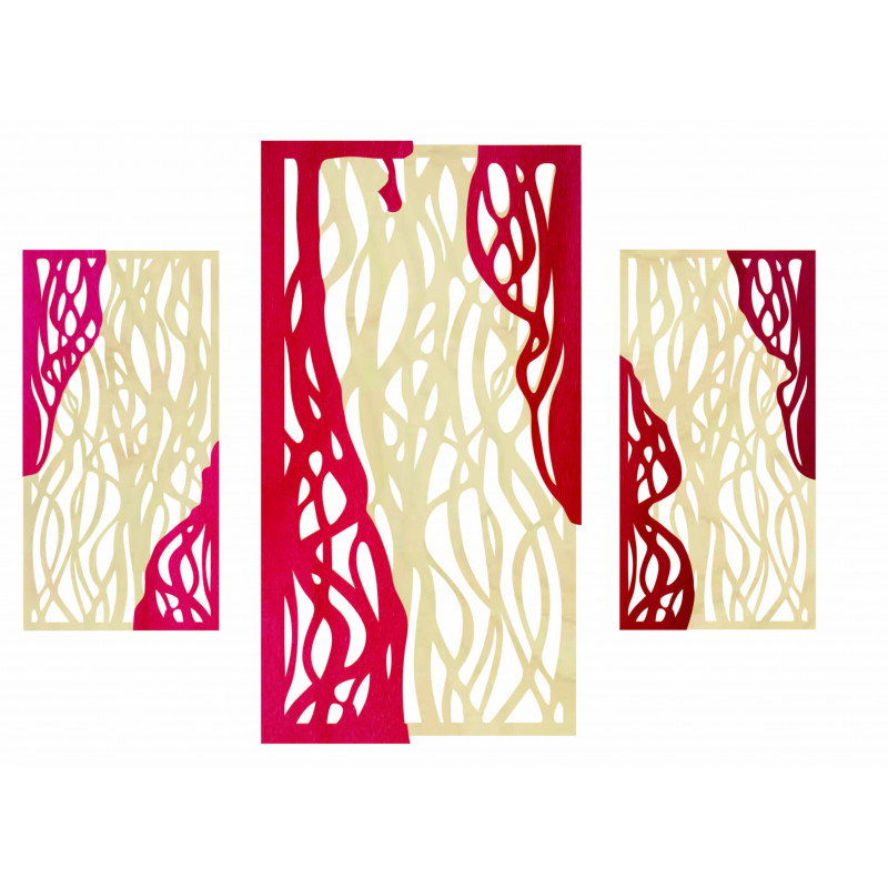 Csodálatos kép a fából készült furnérlemez FLORALIS falán