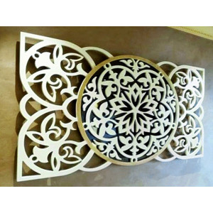 Artistic mandala picture on the wall made of plywood rear part Poplar original, color of front part of your choice